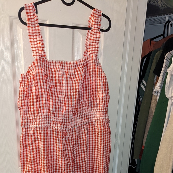 Red & white gingham jumpsuit vintage inspired - Picture 2 of 3